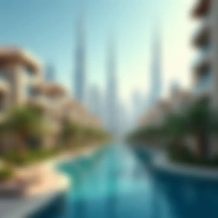 Dubai skyline with real estate