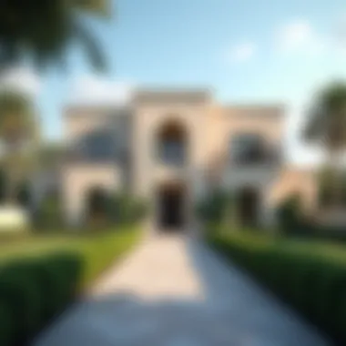 Architectural Elegance of Baniyas Villas Stunning exterior of Baniyas Villas showcasing architectural elegance