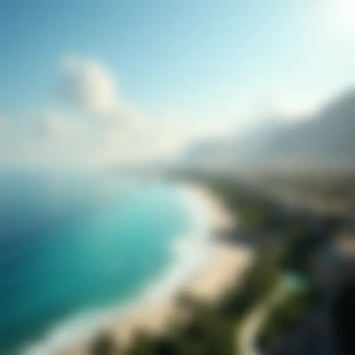 Panoramic view of Jumeirah beach and villas