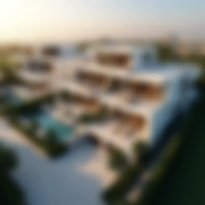 Aerial view showcasing the modern architecture of Noya Villas