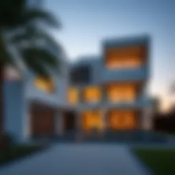 Stunning exterior of a luxury four-bedroom villa in Dubai showcasing modern architecture