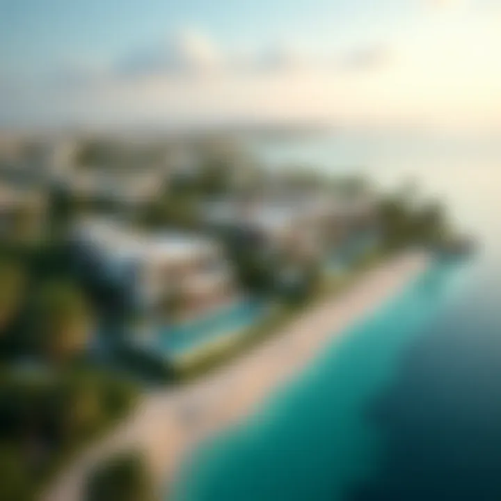 Aerial view of Palm Jumeirah showcasing luxury villas