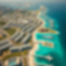 Aerial view of Pearl Jumeirah showcasing luxurious waterfront properties