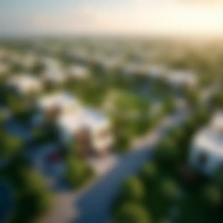 Aerial view of Sobha Reserve Villas highlighting community layout and green spaces